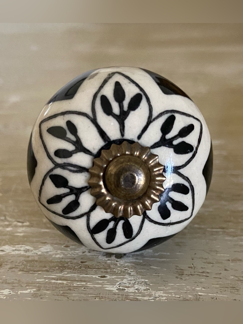 Hand-Painted Victorian Ceramic Knob